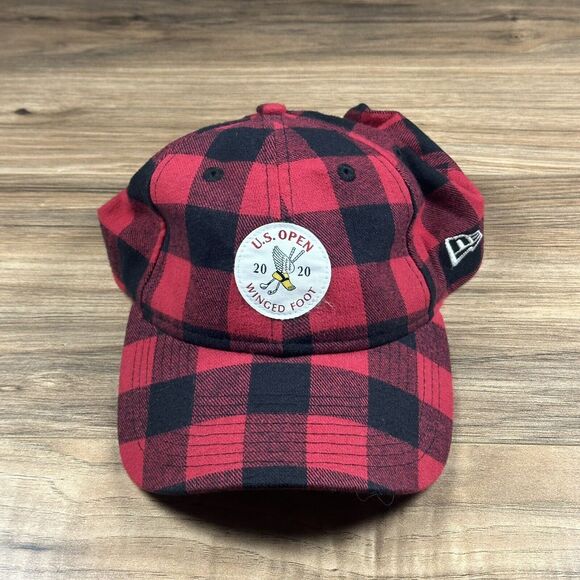 New Era Men's 2020 Golf Hat U.S. Open Lumberjack Plaid Strap Back Winged‎ Foot - Picture 1 of 9